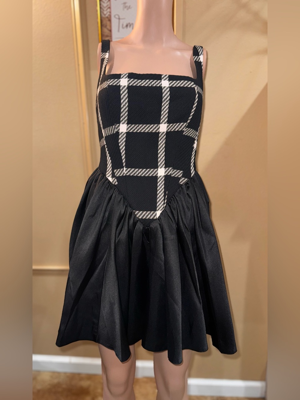 ASOS LUXE Curve Bouclé Corset Skater Mini Dress Size 8 NWT